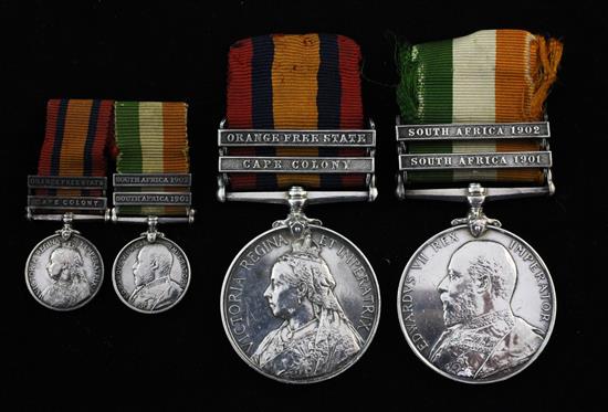 A Boer War group of two medals to Captain W.H.Walshe, Gloucester Regt.